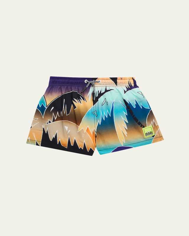 Boy's Niko Printed Swim Shorts, Size 18M-6